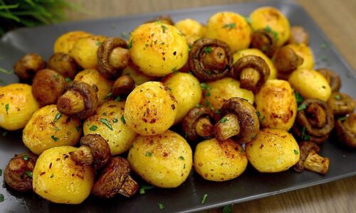 Kartoffeln mit Pilzen im Ofen! Einfaches und leckeres Rezept!