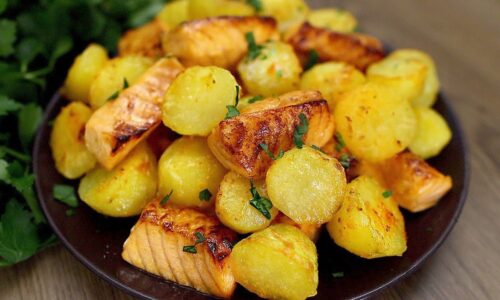 Ofenkartoffeln mit Lachs. Einfach und lecker!
