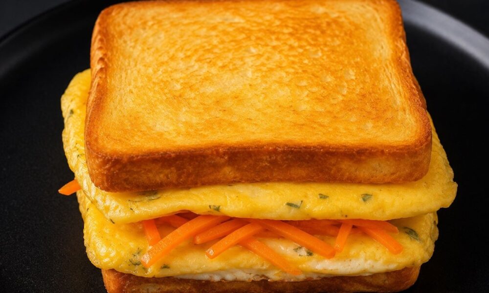 Golden Egg Sandwich with Korean Carrot 🥪✨