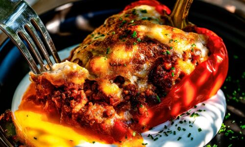 Ich habe noch nie so leckere gefüllte Paprika gegessen! 😍 Schnelles Hackfleisch-Käse-Abendessen