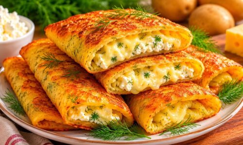 Cooking Video / Perfect Savory Crepes with Cheese & Herbs ✨