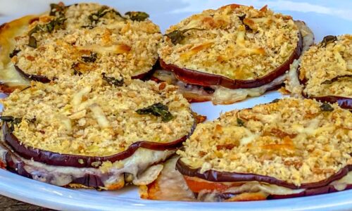 Gebackene Auberginen lockige Schnitzel schnell und einfach