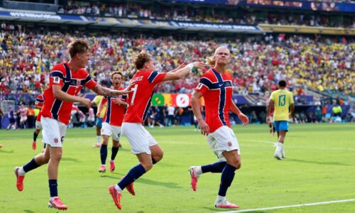Brazília končí na majstrovstvách. Nóri oslavujú historický postup, oba góly strelil Haaland
