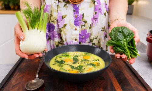 Vegan Lemon Orzo Soup with Fennel and Spinach – Easy Recipe