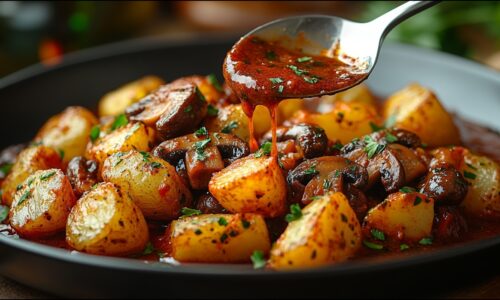 Vegan Mushroom Goulash With Crispy Potatoes | Mushroom Goulash Without Cream | Vegan Recipe | ASMR