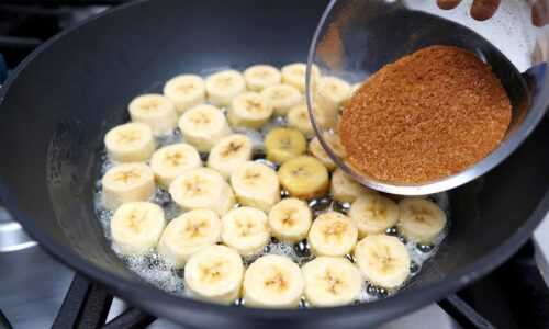 Gebratene Bananen schnell und einfach Dessert in 10 Minuten